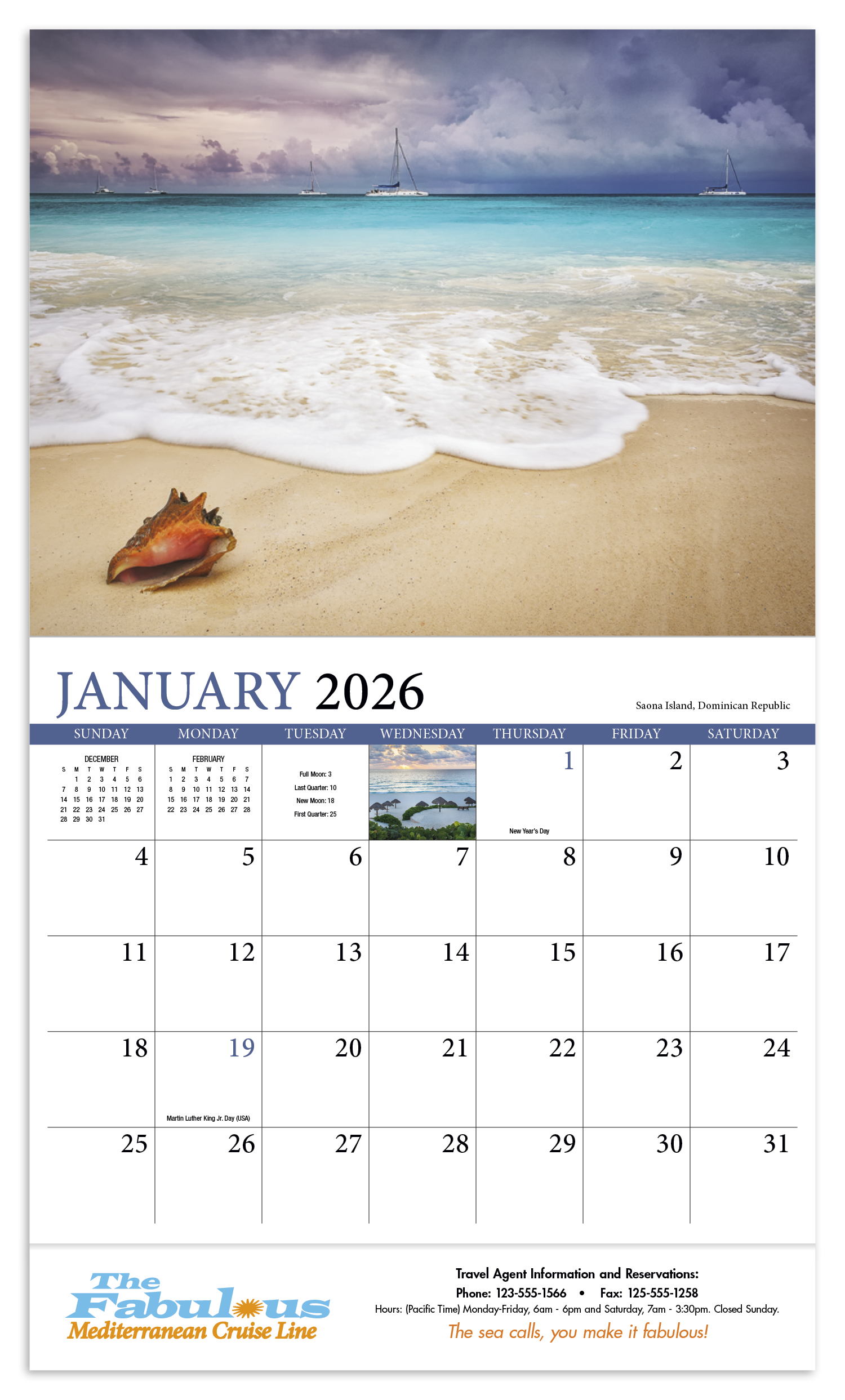 HotLine® Products Beaches Appointment Calendar - Stapled 7