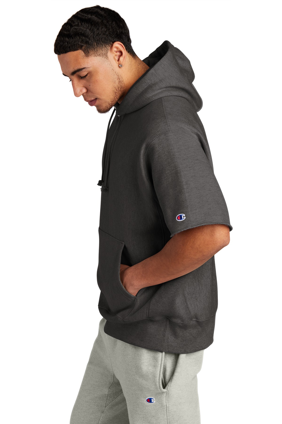 Champion Reverse Weave Short Sleeve Hooded Sweatshirt S101SS, custom hoodie or sweatshirt with logo imprint 4