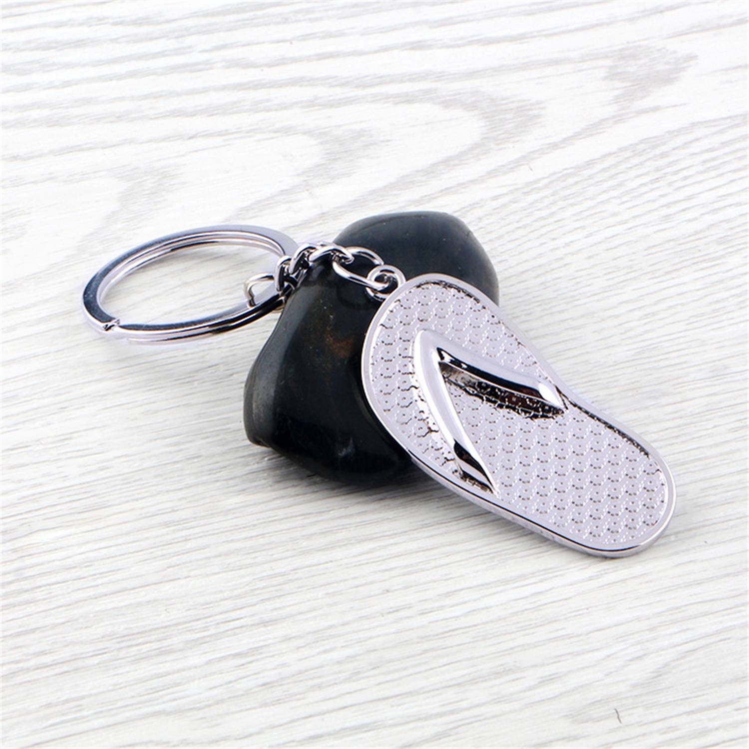 Shoe Flip Flops Slipper Stainless Steel Metal Key Chain 4