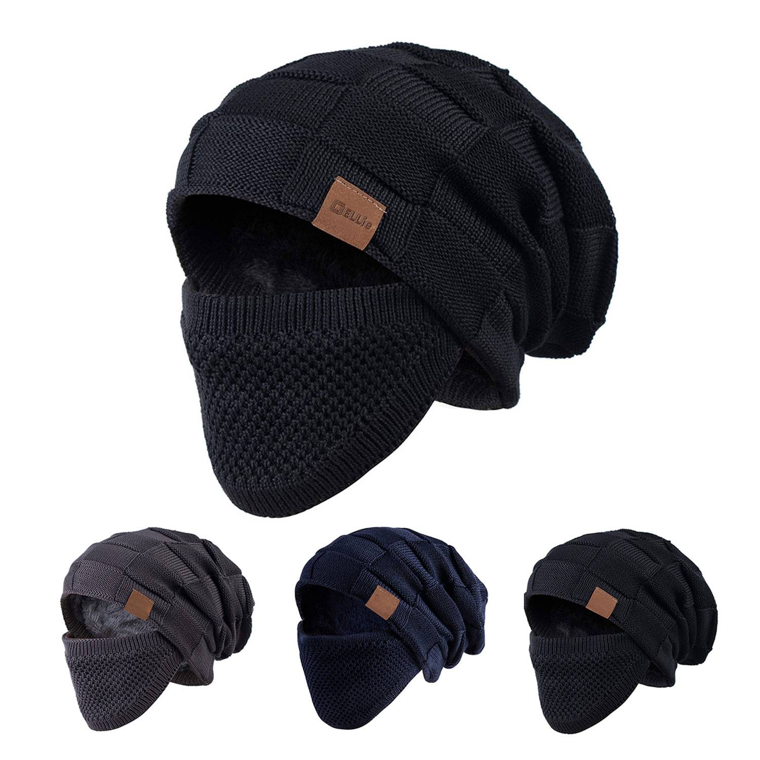 Winter Warm Knit Cap W/ Face Cover 2
