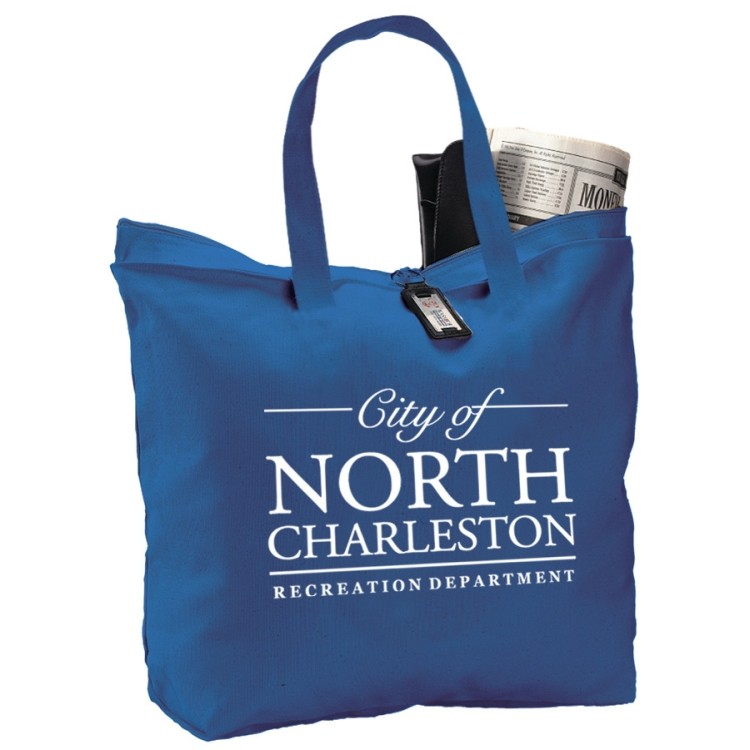 Canvas Zipper Tote Bag, custom tote bag with logo imprint 7