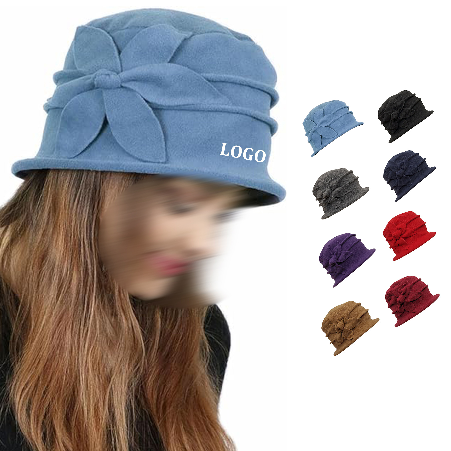 Fleece Flower Cloche Hat 8