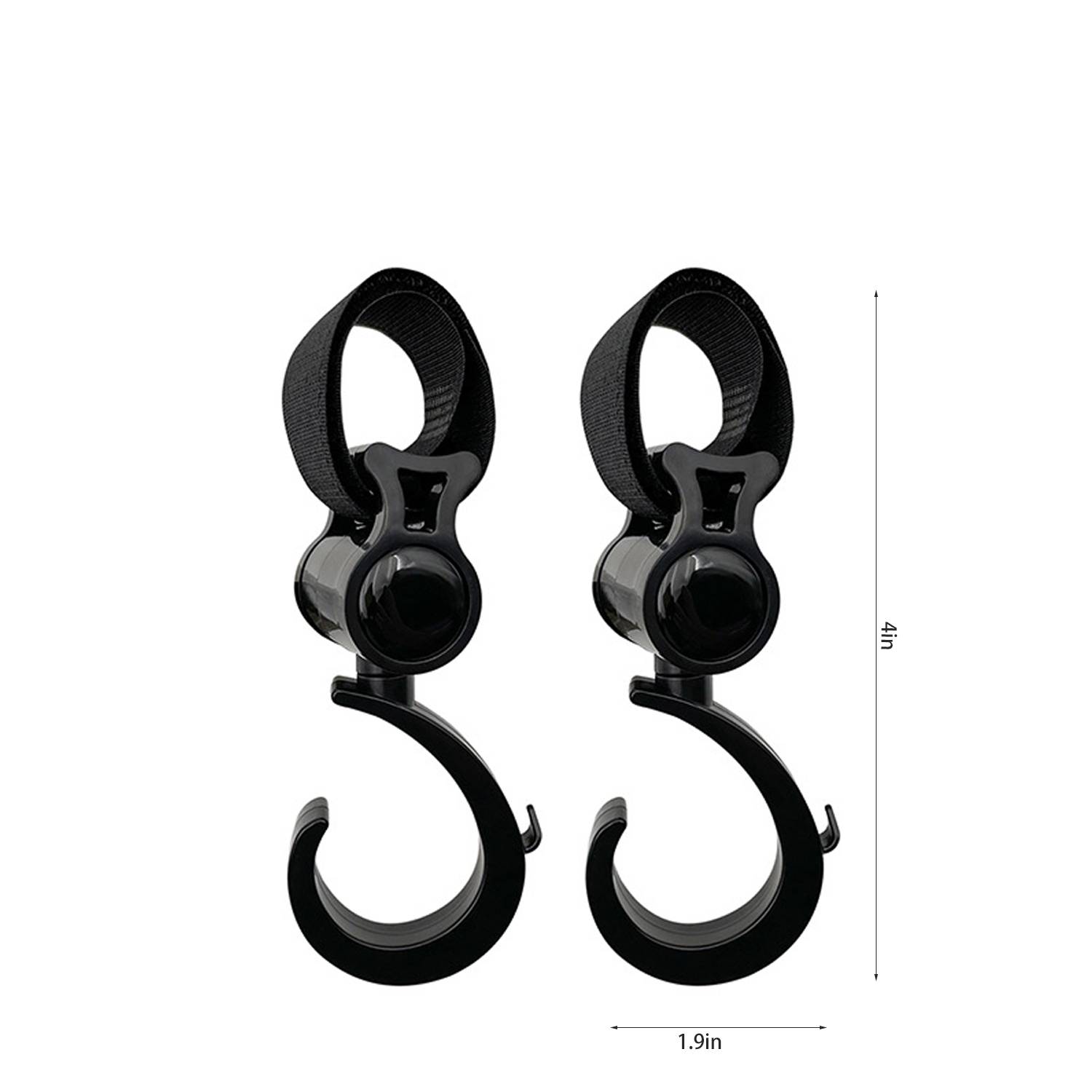 2Pcs Universal Rotating Plastic Baby Stroller Hook 2