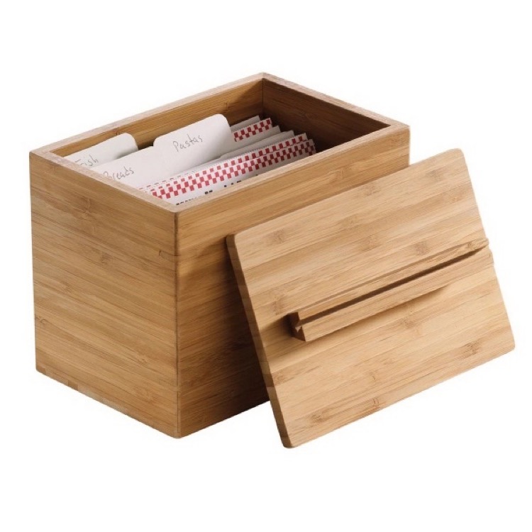 BistroTek Zest Premium Bamboo Recipe Box (4"x6") 1