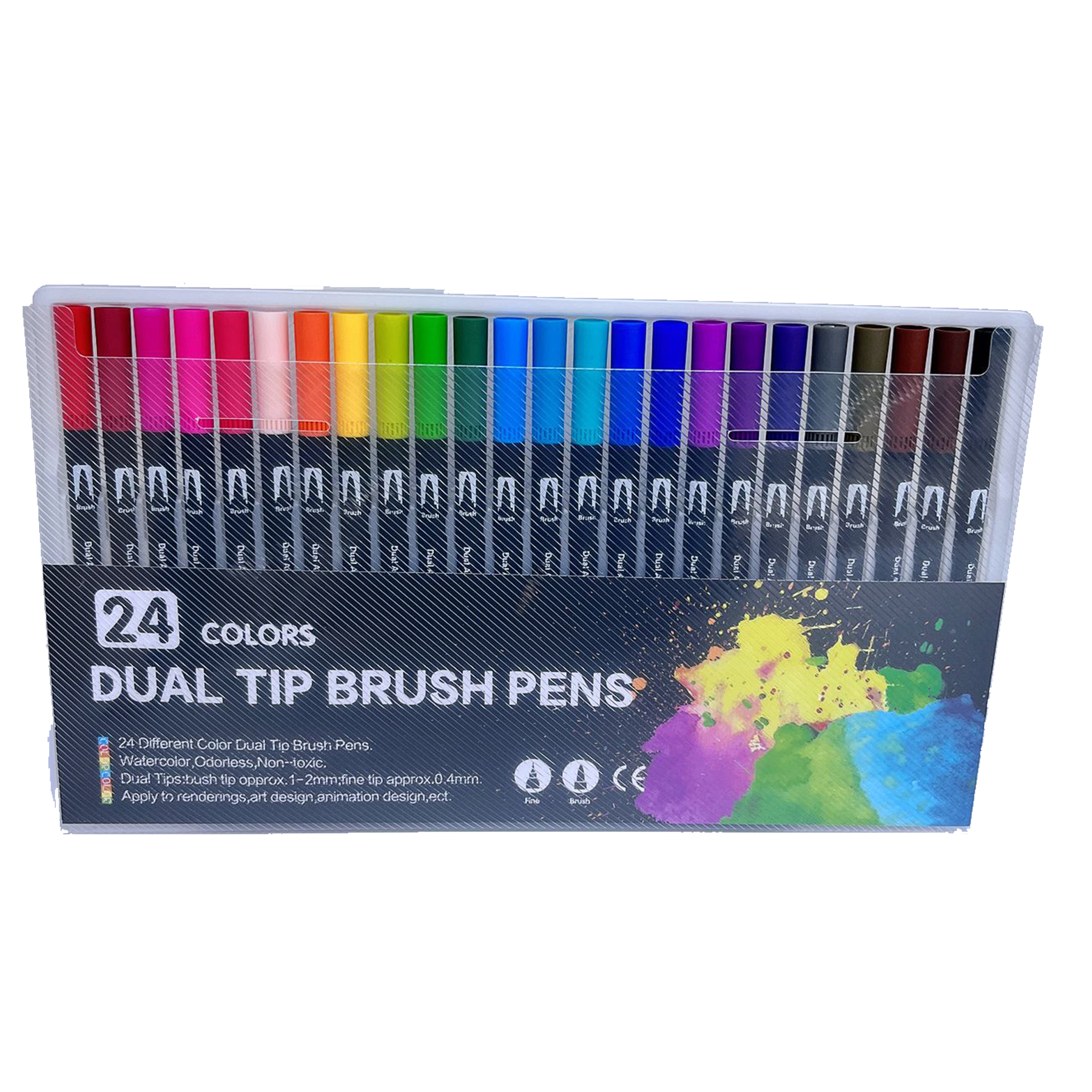 Plastic Double ended marker soft head watercolor pen set 6