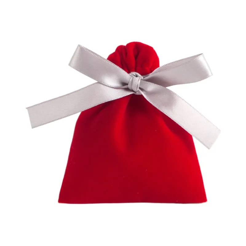 Velvet Drawstring Bag With Bowknot Ribbon 9