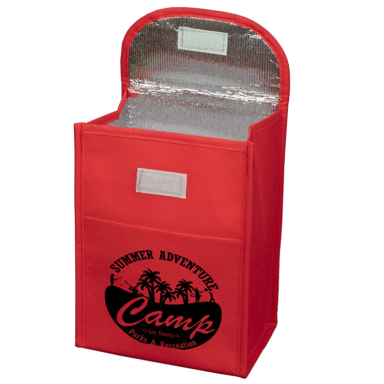 7"W x 10"H x 5"Gusset - "ARCTIC CHILL" Tall Insulated Cooler Lunch Tote with Hook & Loop Closure 16