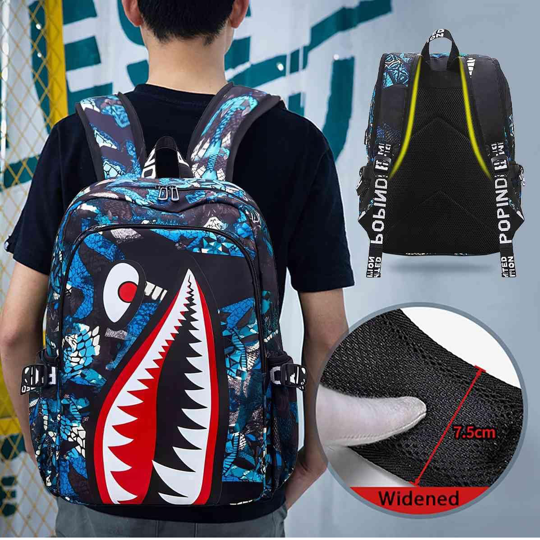 Kids Shark Backpack for School 2