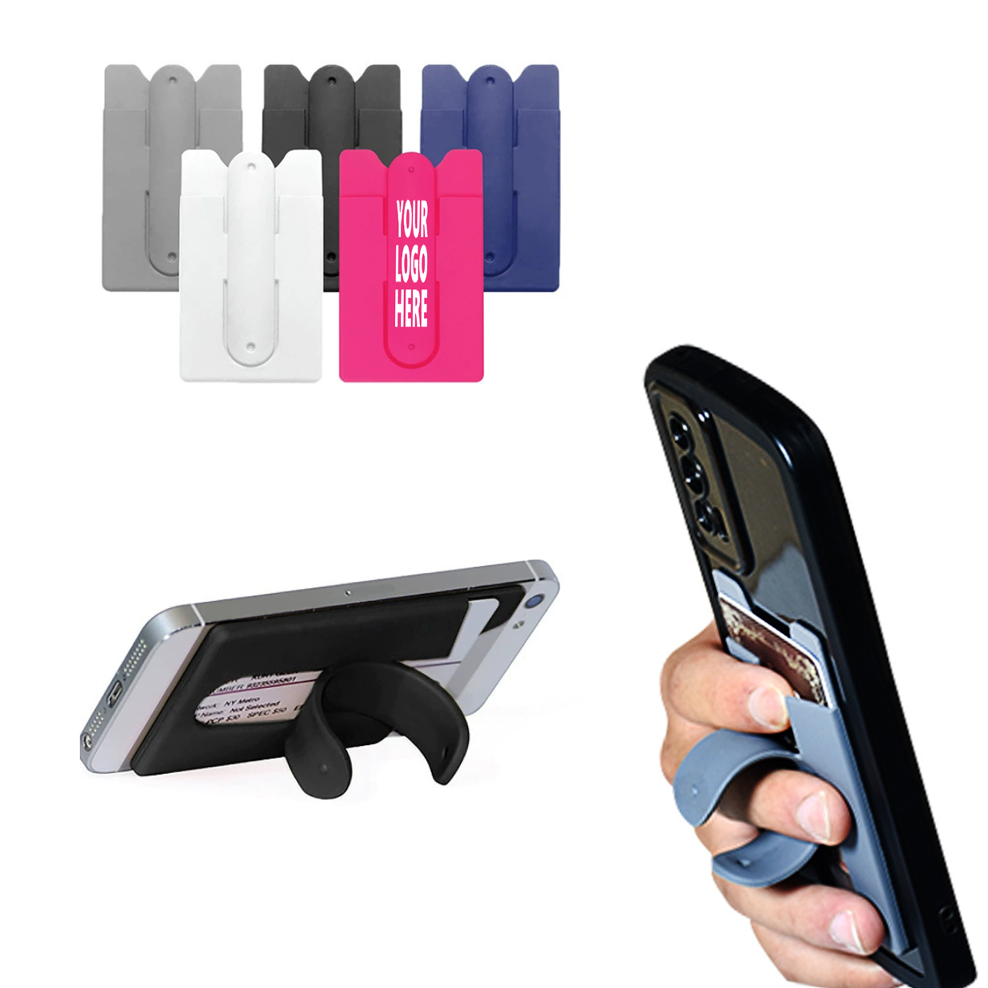 Phone Holder U-Shape Silicone Card Cover 1
