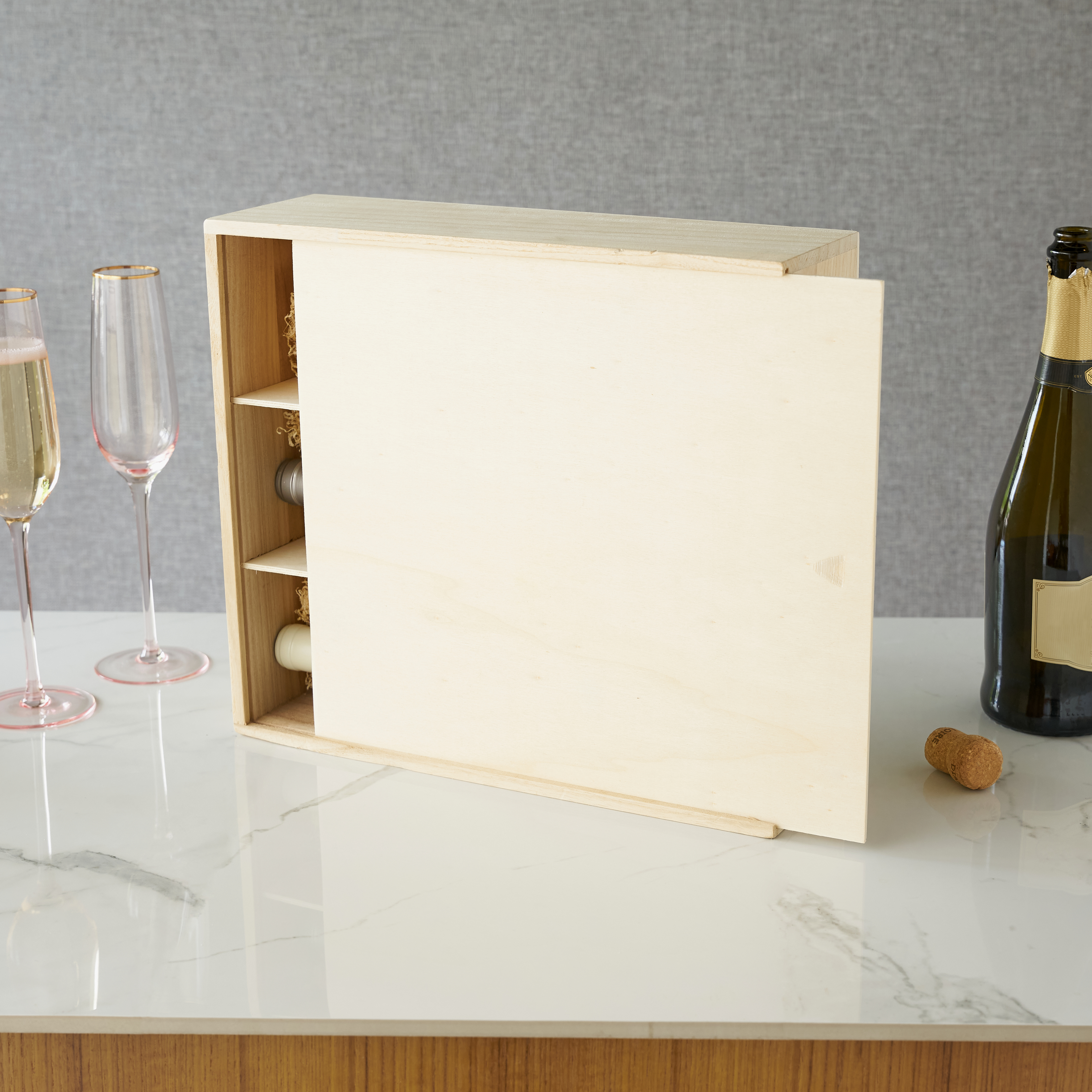 Twine Living® 3-Bottle Wood Wine Box 6