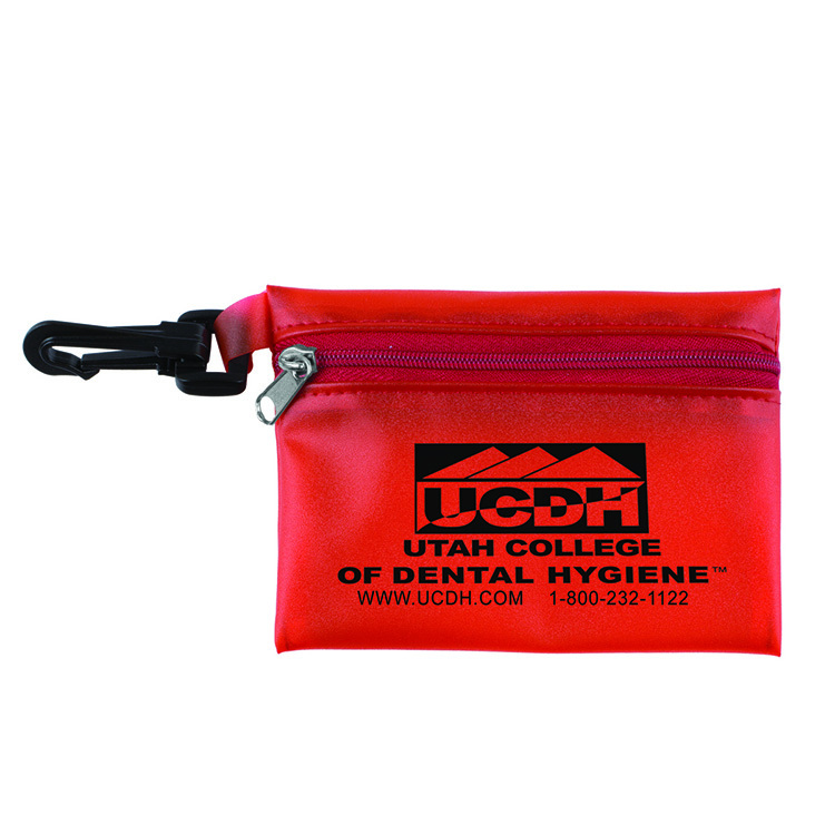 "LYON" 10 Piece First Aid Sun Kit in Translucent Zipper Pack with Plastic Carabiner Attachment 4