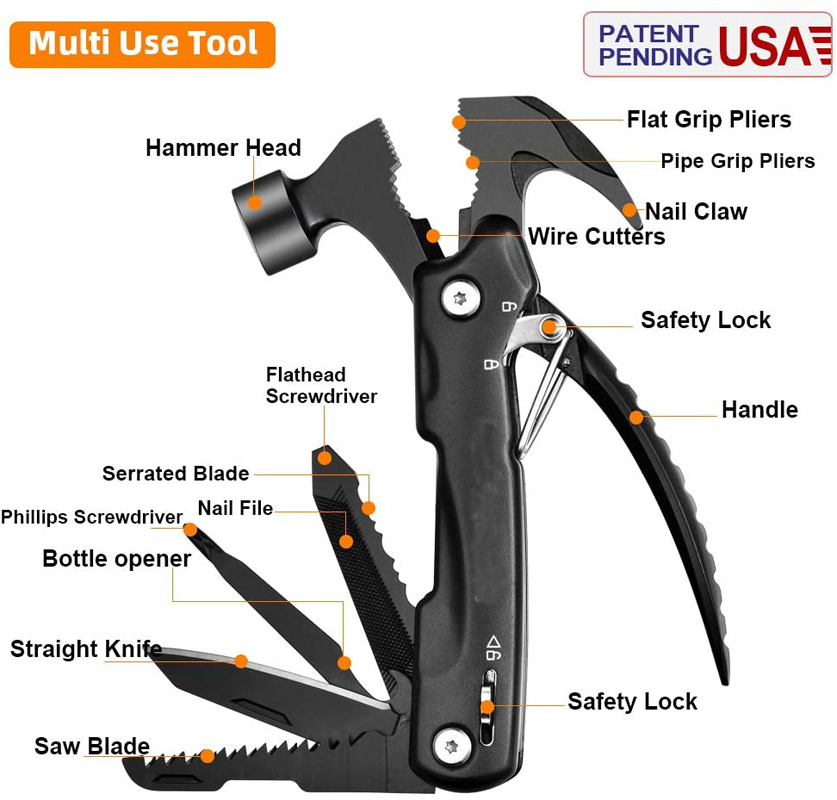 12 in 1 Mini Hammer Multitool for Emergency Survival 6
