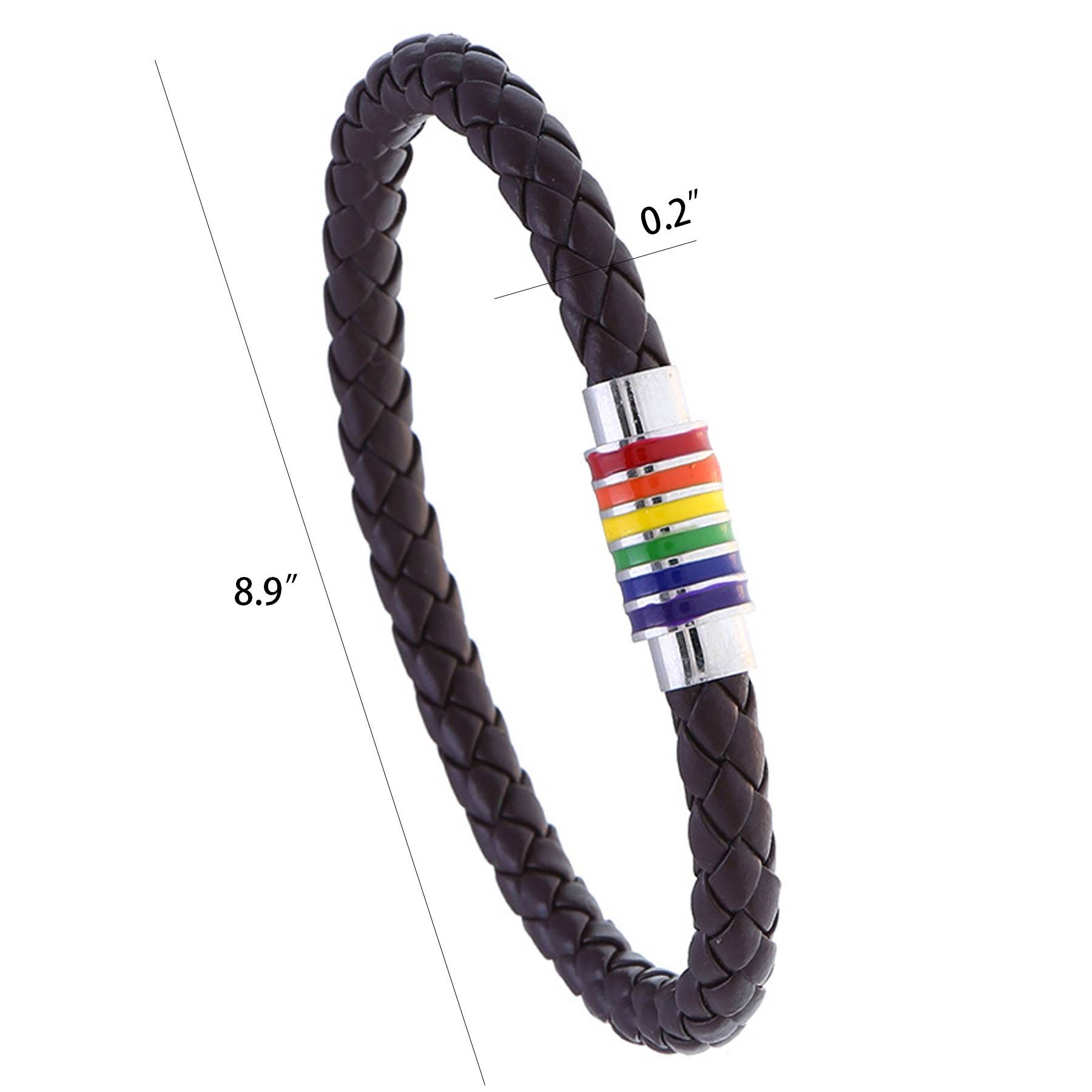 Copper magnetic buckle PU leather bracelet 3