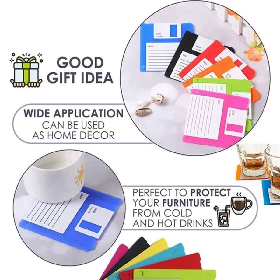 Silicone Floppy Disk Coaster for Tables 2