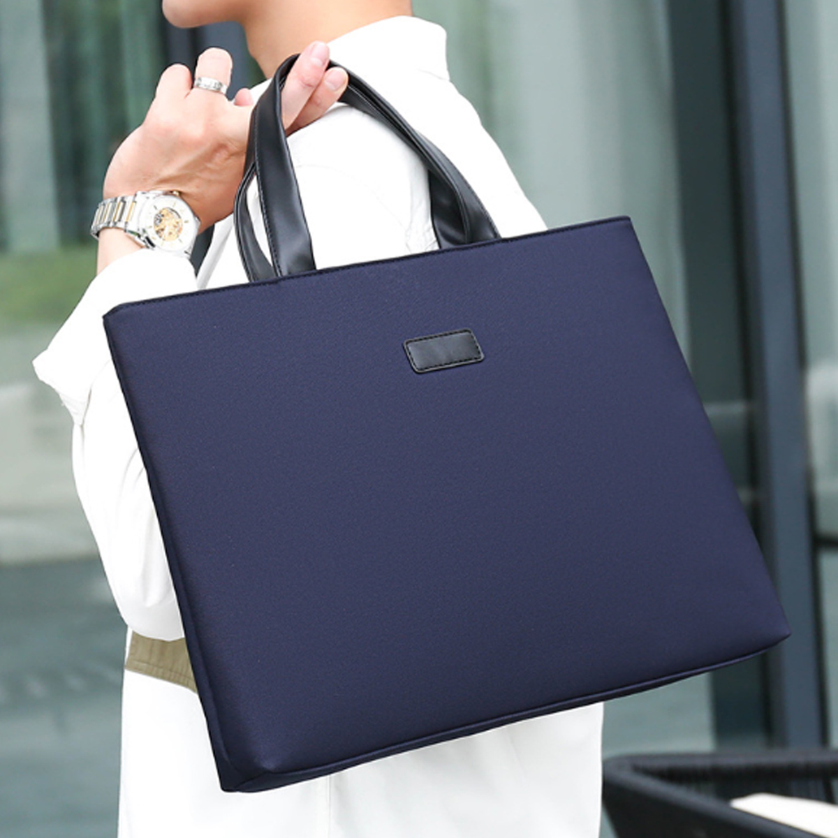 14" PU Leather Business Laptop Tote Bag with Handle 5