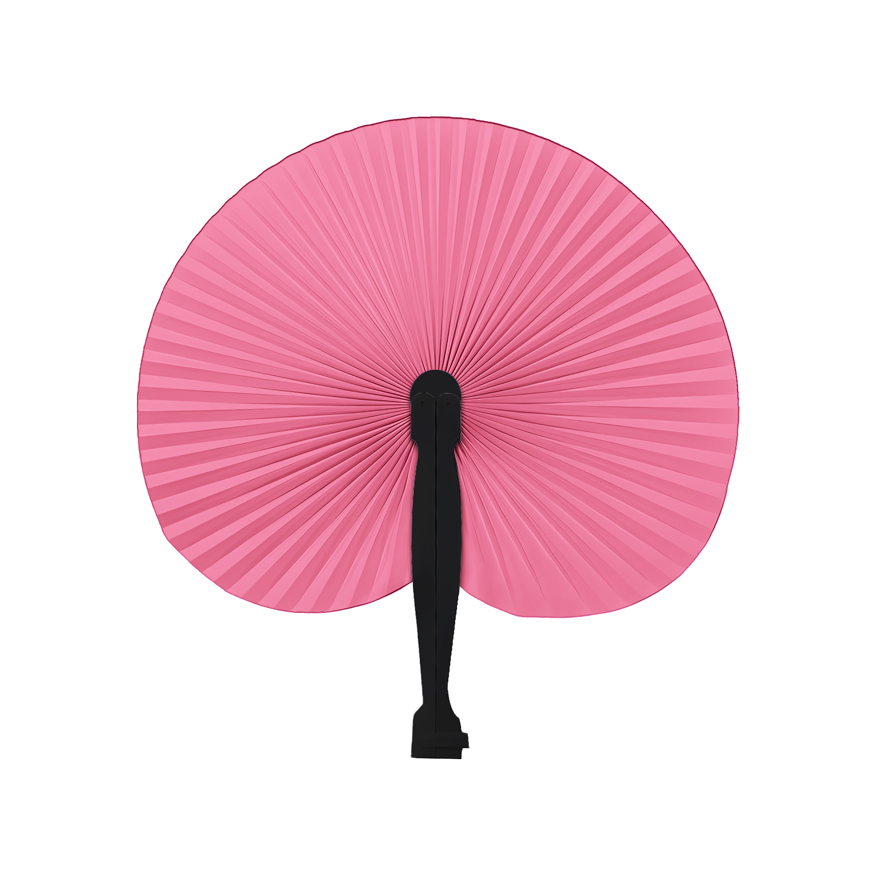 Custom Disposable Full Color Round Folding Hand Paper Fan With Plastic Handle 7
