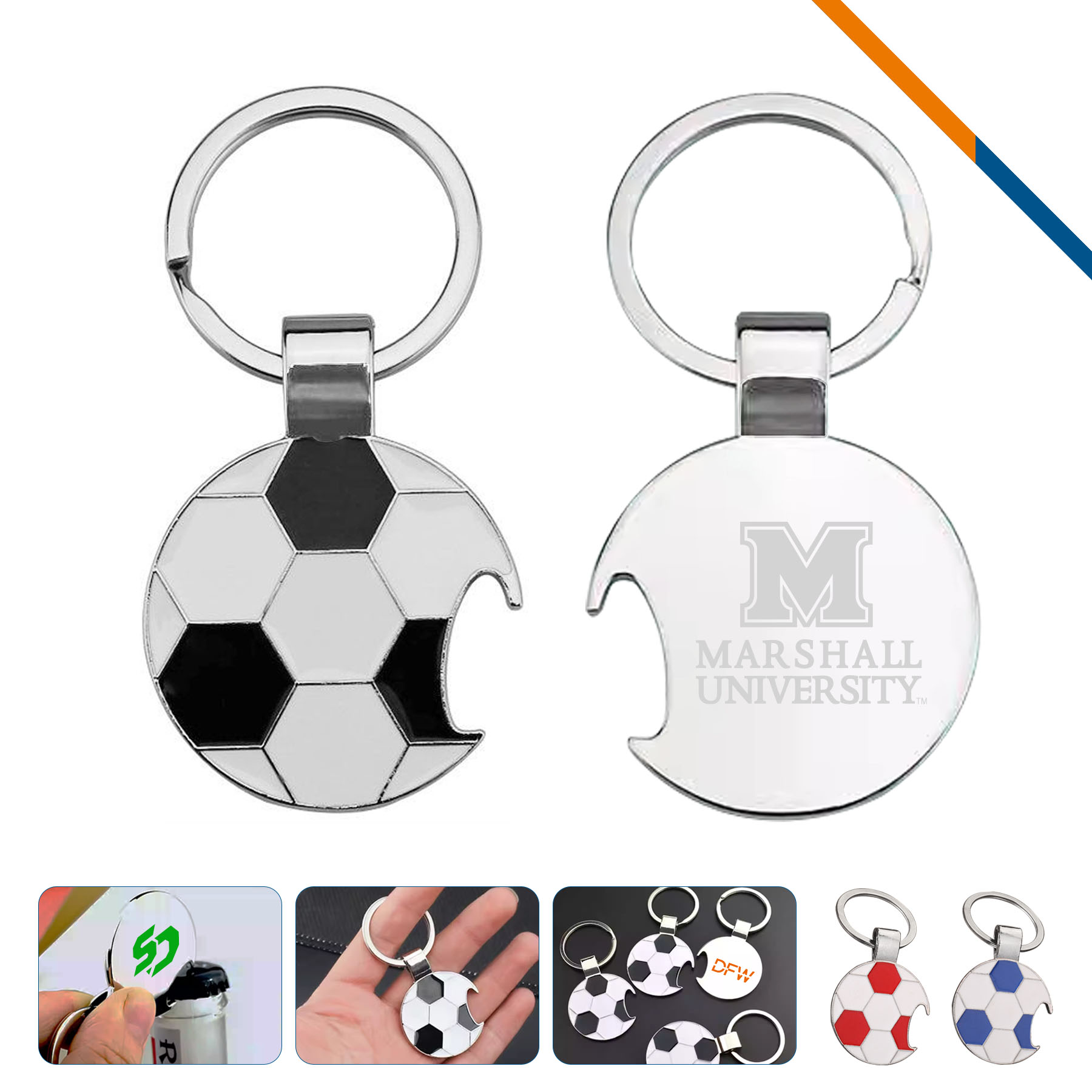 Zefin Soccer Bottle Opener Keychain 1