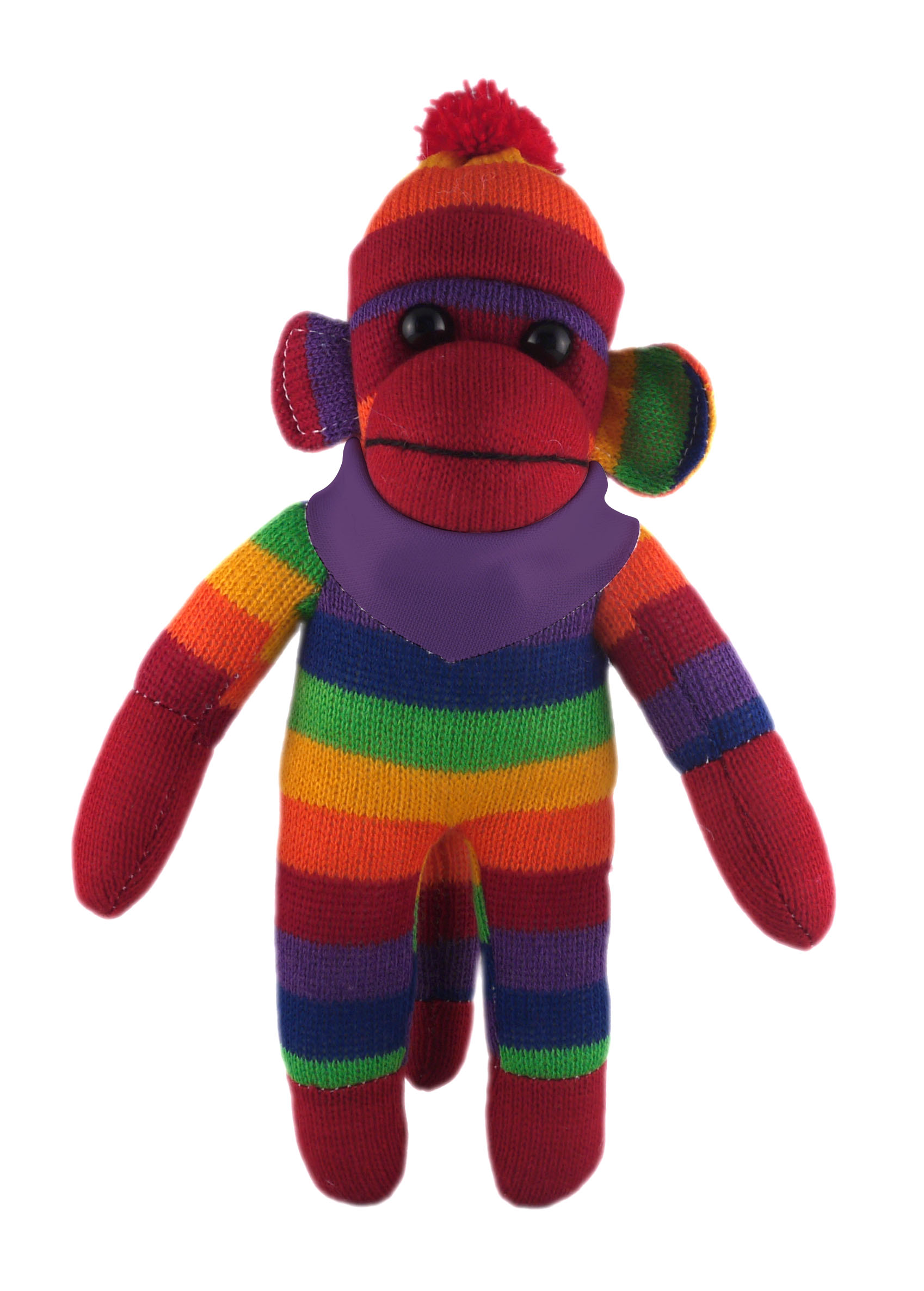 Rainbow Sock Monkey (Plush) with Bandana