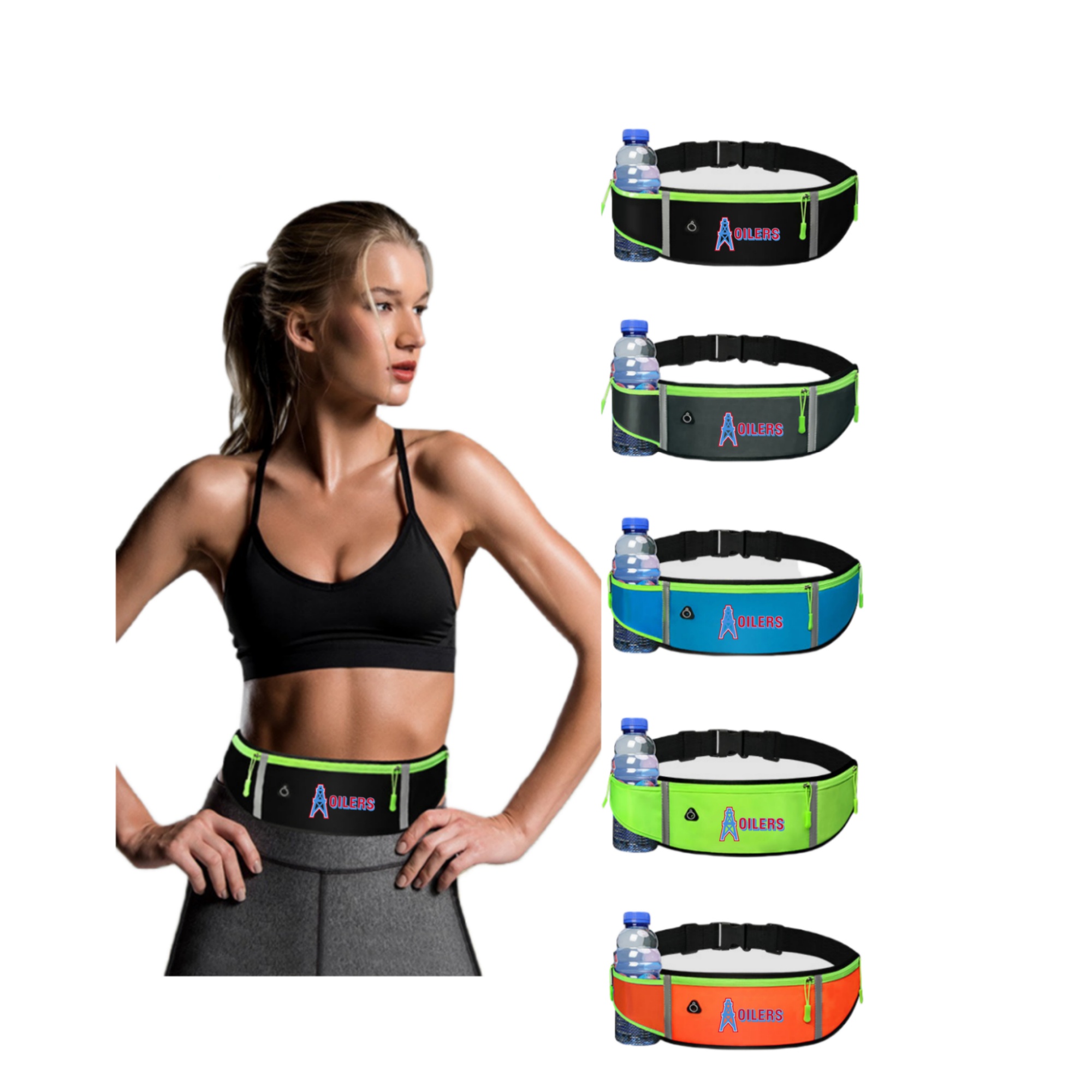 Running Waist Bag Fanny Pack Belt with Water Bottle Holder 2