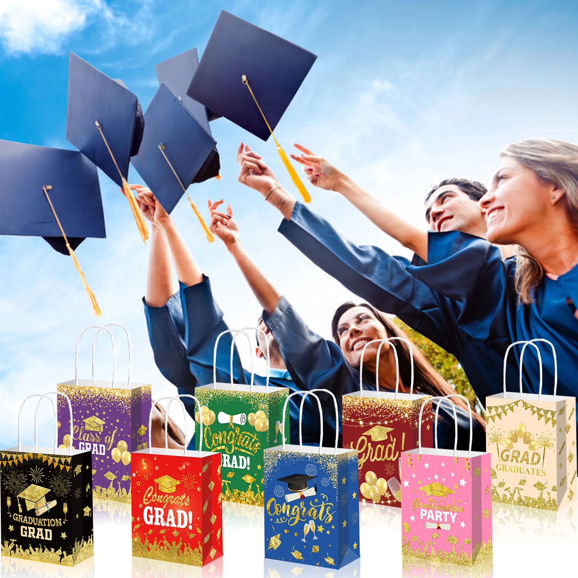 Graduation party candy portable kraft paper gift bag 1
