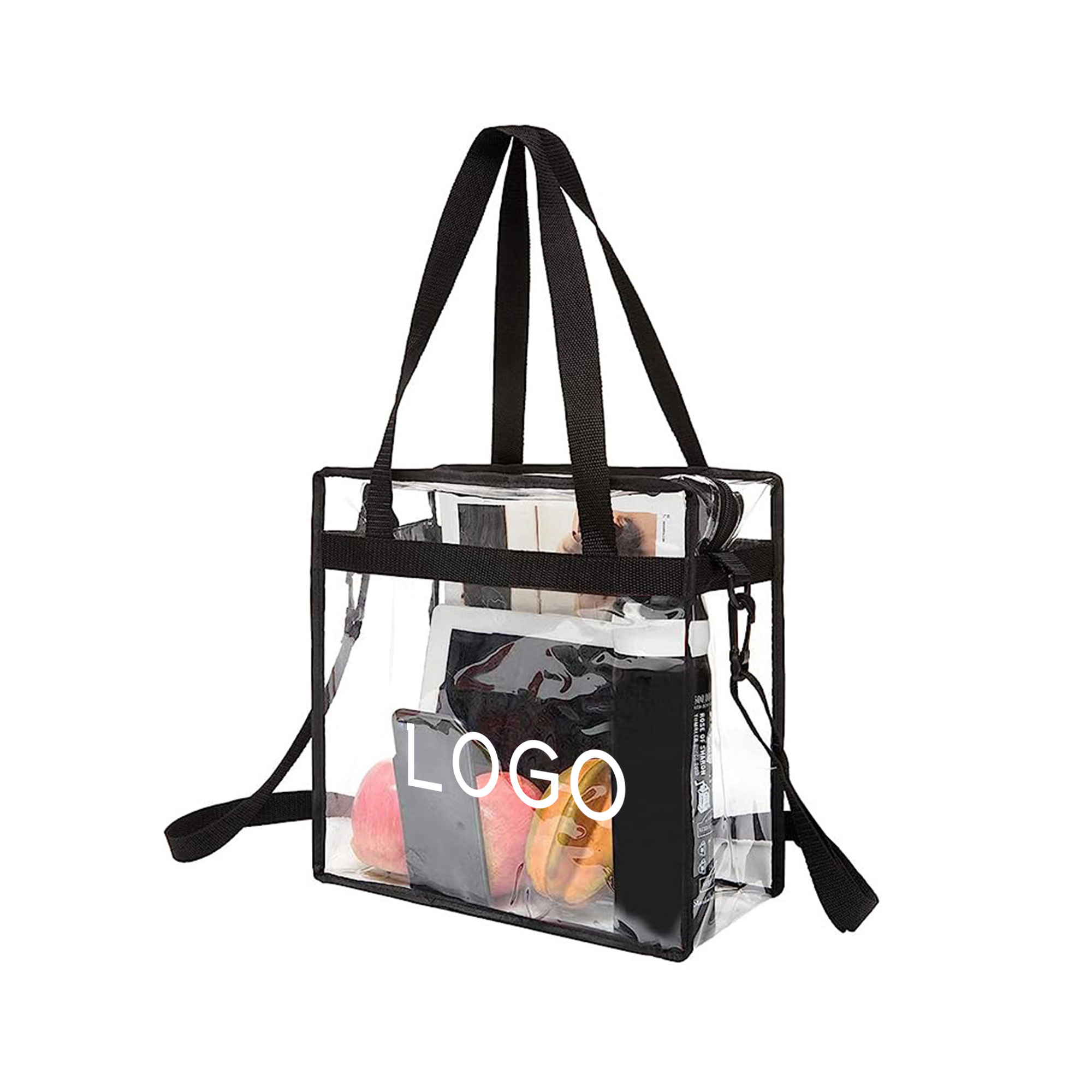 Clear Open Tote Bag, custom tote bag with logo imprint 2