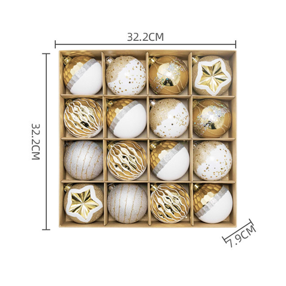Christmas Tree 16pcs 8cm Colored Balls 7