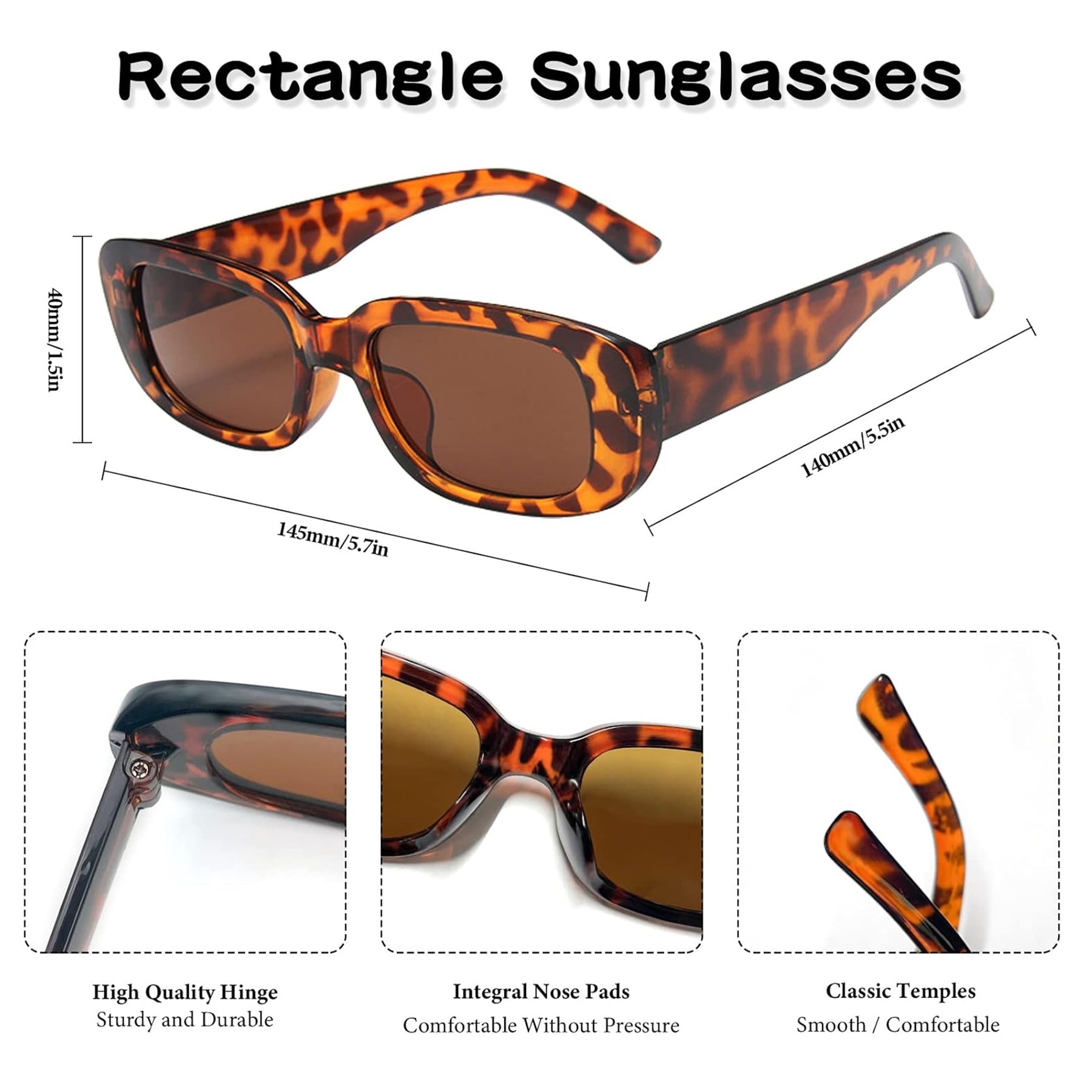 Retro Rectangle Narrow Square Frame Sunglasses 1