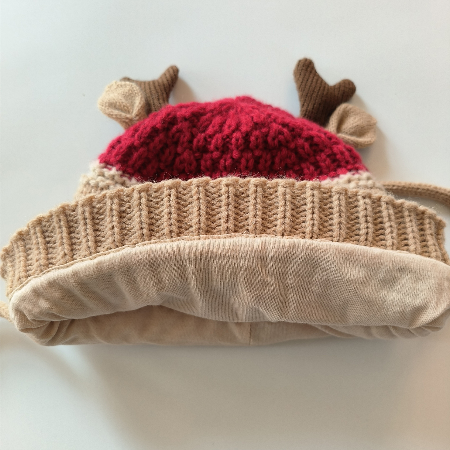 Kids Toddler Knit Elk Antlers Hat Scarf Set for Christmas 4