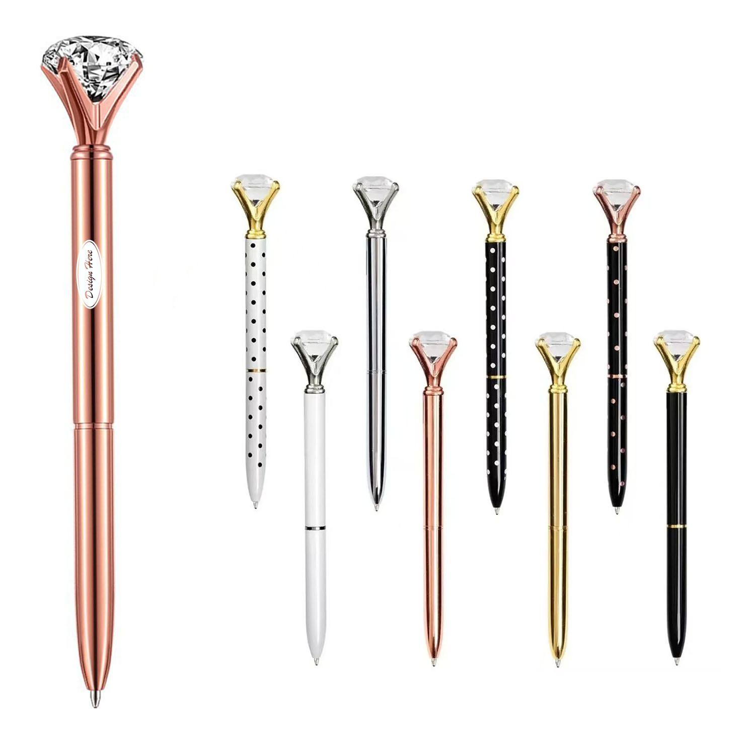 Premium Metal Ballpoint Pen with Diamond Crystal Accent 2