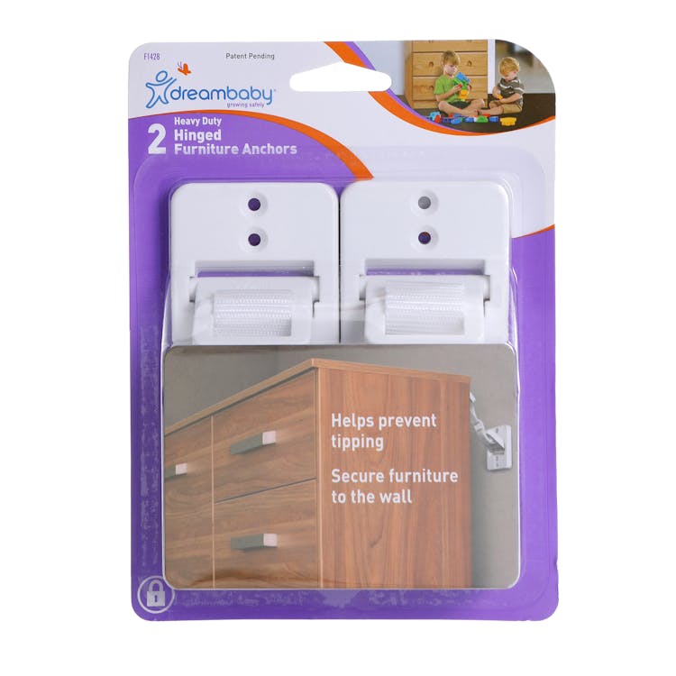 Heavy Duty Hinged Furniture Anchors - 2 Pack 2