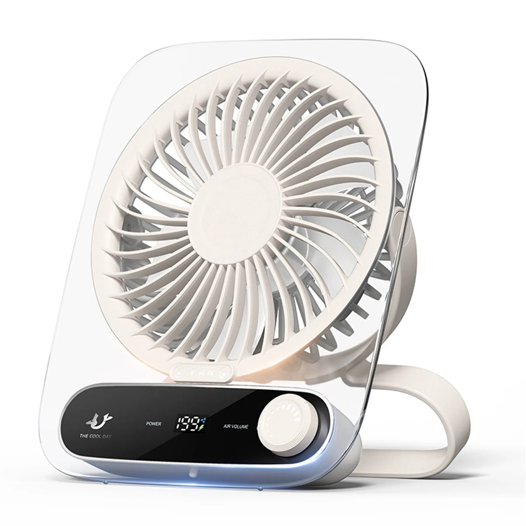 3000 mAh Ultra-thin Digital Display Portable Desktop Fan 4