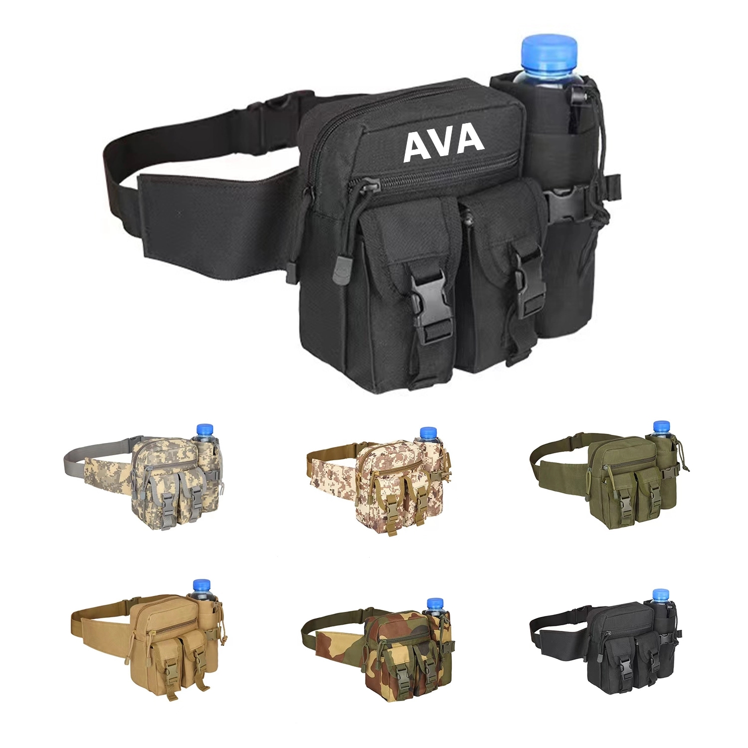 Outdoor Tactical Waist Slip Pack with Water Bottle Holder 4