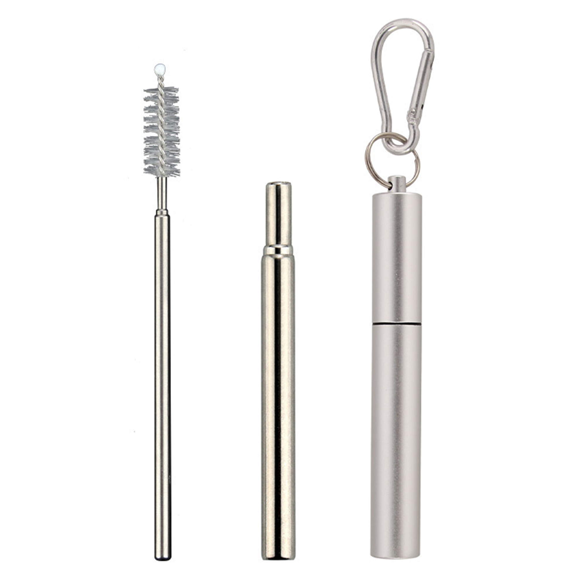 Portable Reusable Folding Metal Straw Set 2