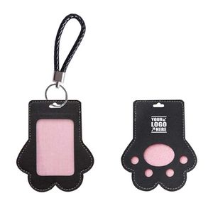 Paw Shaped PU Leather Card Holder With Keychain 7