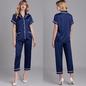 Women Two-Piece Nightwear Short Sleeve Sleepwear 2
