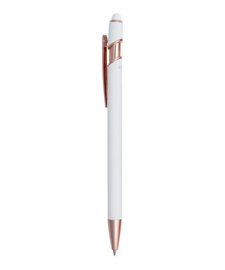 Union Printed - Satin Soft Stylus Gel Click Pen w/ Rose Gold trim 2