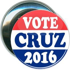 Cruz, Vote Cruz 2016 Stripes, Political Button