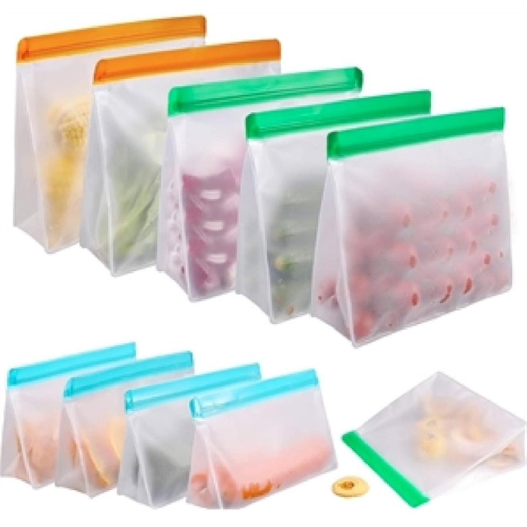 PEVA Reusable Matte Slip zip Food Storage Bag 2