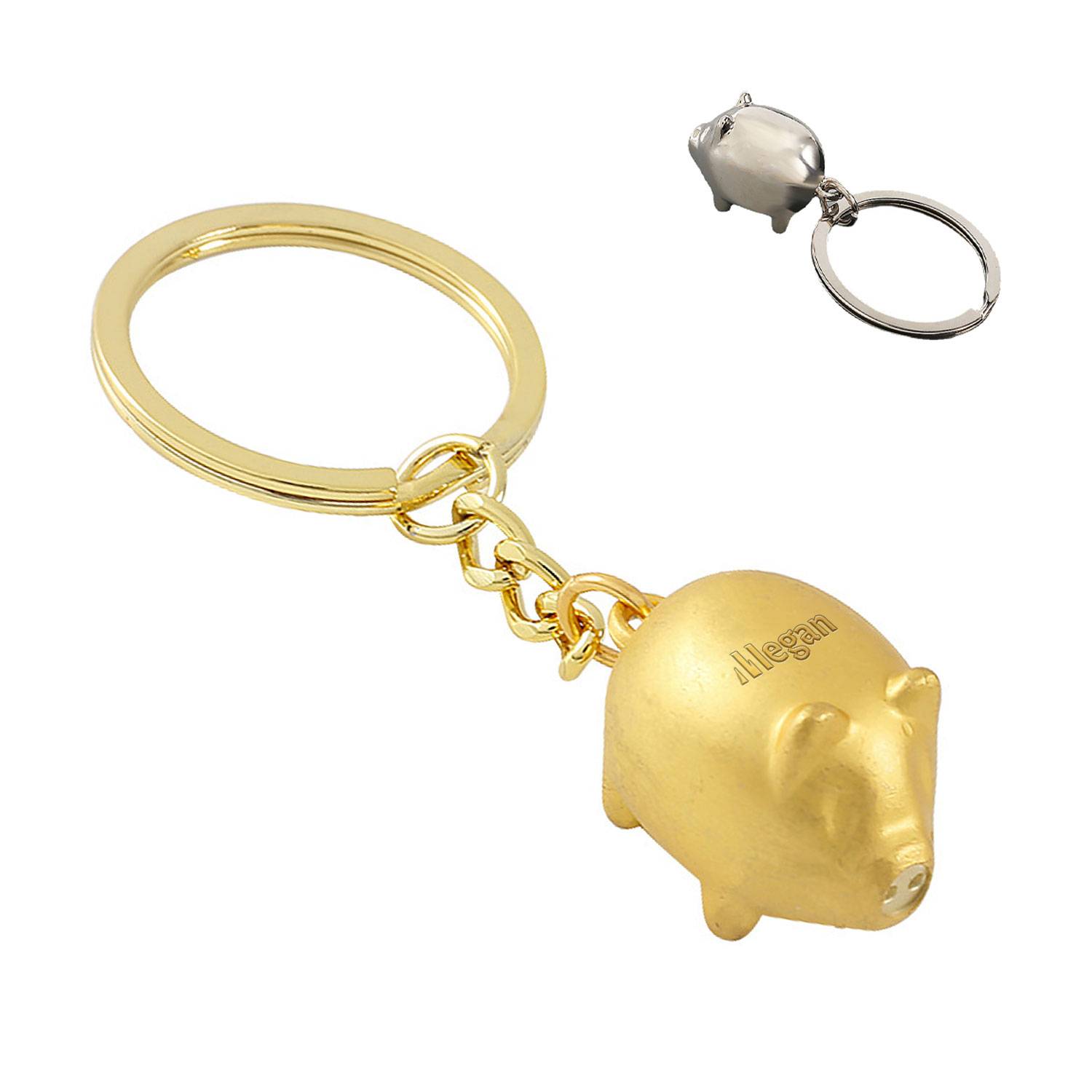 Personalized And Creative Metal Zodiac Piglet Keychain 2