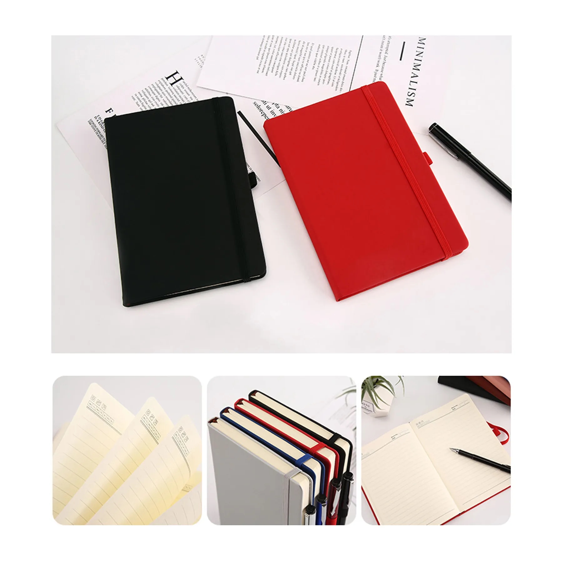 A5 Thick Hardcover Notebook with Banded 4