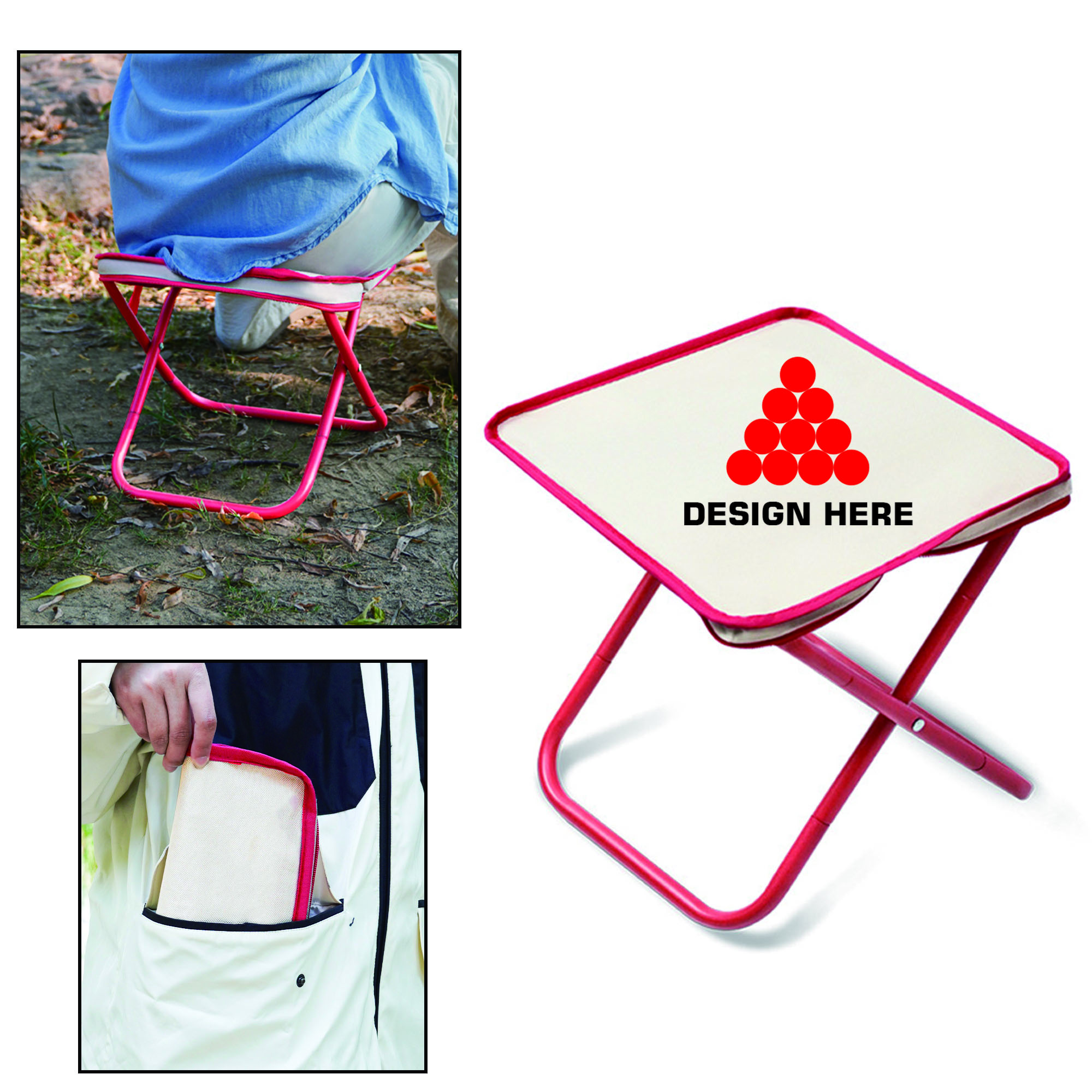 Full Color Portable Pen-Case Folding Stool 2