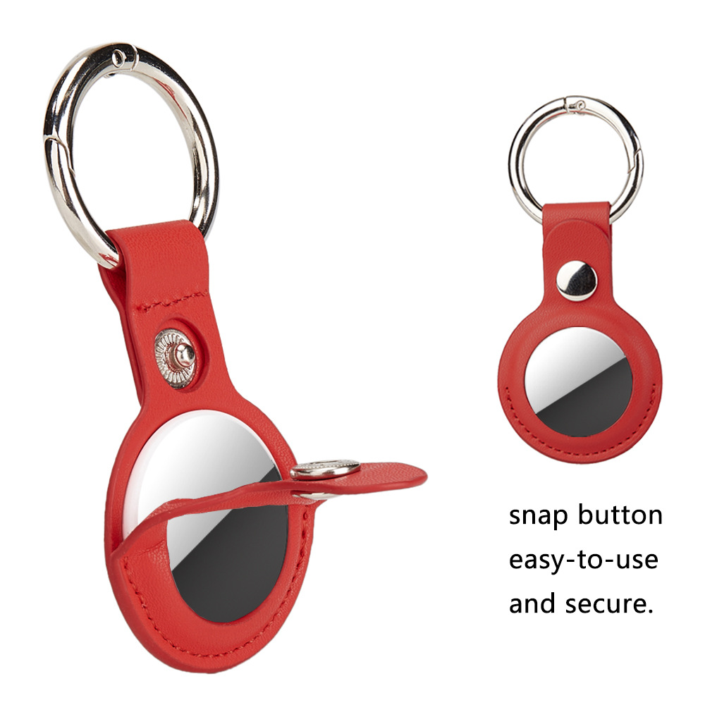 Leather Airtag Holder Keychain 4