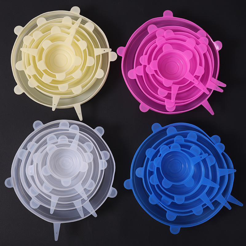 6-Piece Silicone Fresh-Keeping Cover Sealing Cover Food Preservation Bowl Cover Silicone Plastic Wra 2