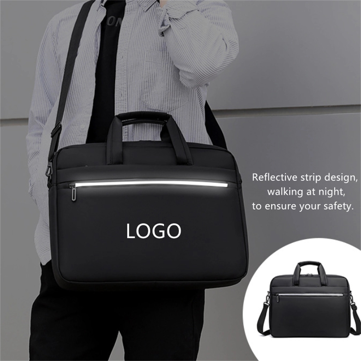 Men'S Laptop Shoulder Bag 15.6 Inch Briefcase Handbag 2