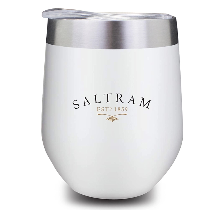 STAINLESS STEEL WINE TUMBLER WITH CLEAR LID 2