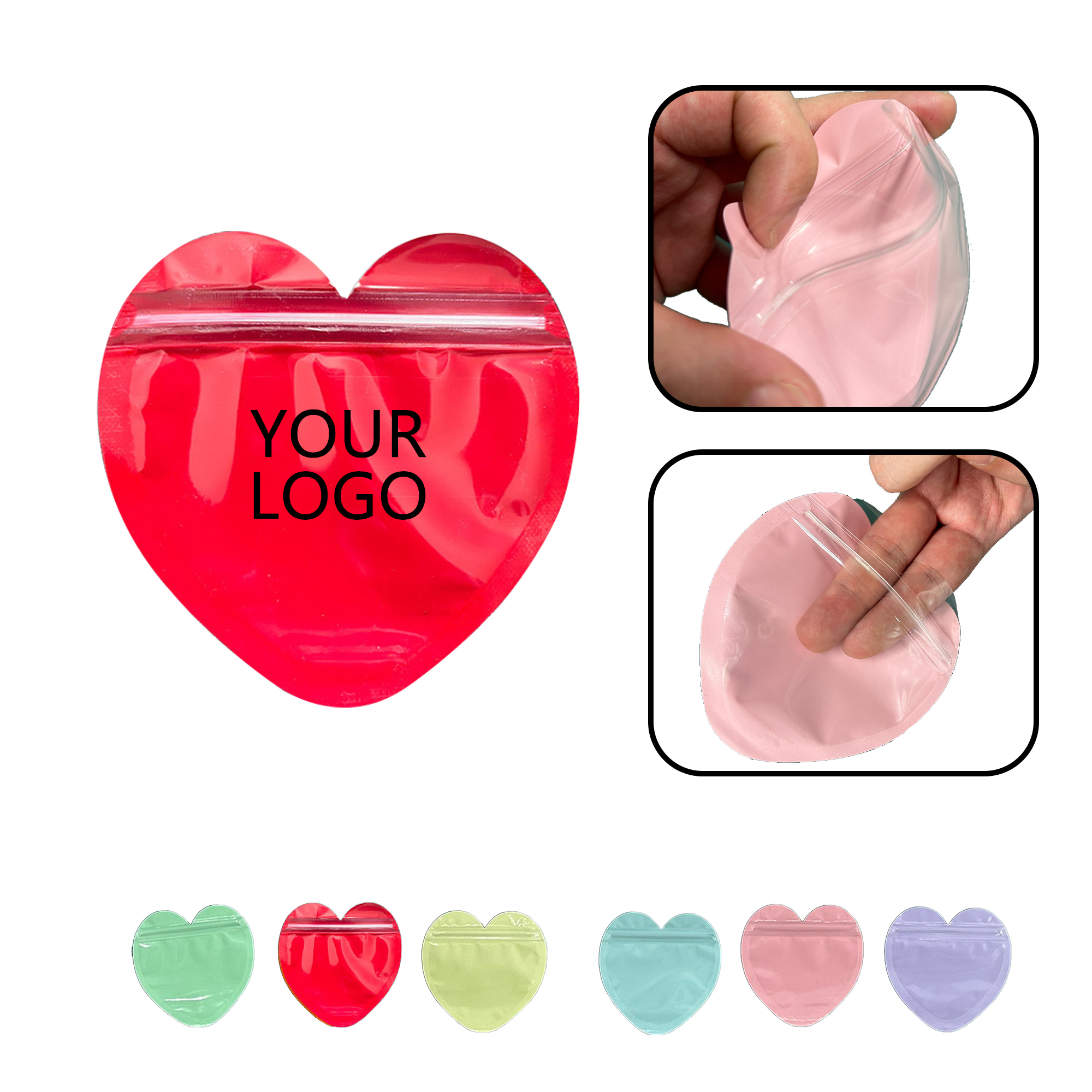 MOQ 100 PCS Heart Zipper Bag 2