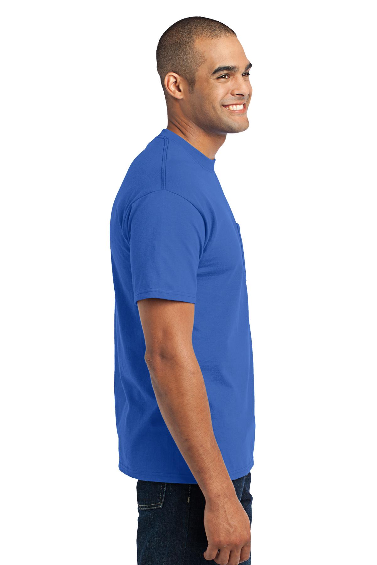 Port & Co Core Blend Pocket Tee. PC55P 112