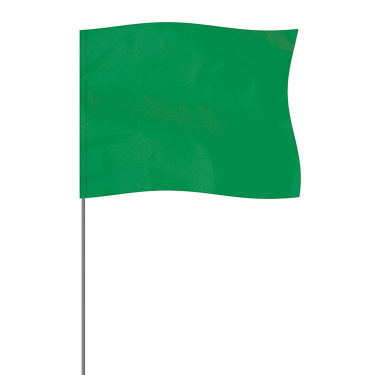 Green 4" x 5" Marker Flag on a 21" Wire 1