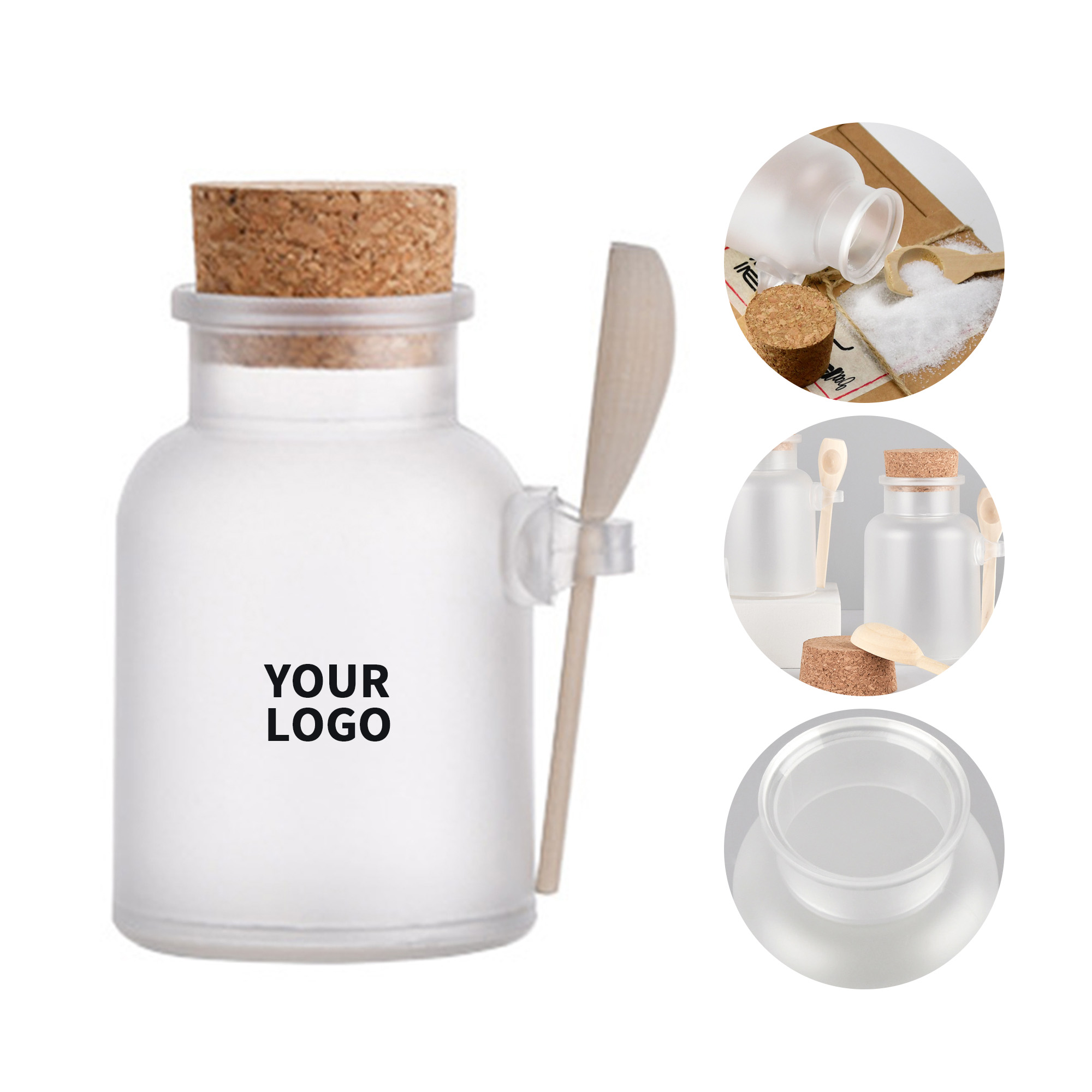 Clear Storage Jar With Spoon Plastic 2
