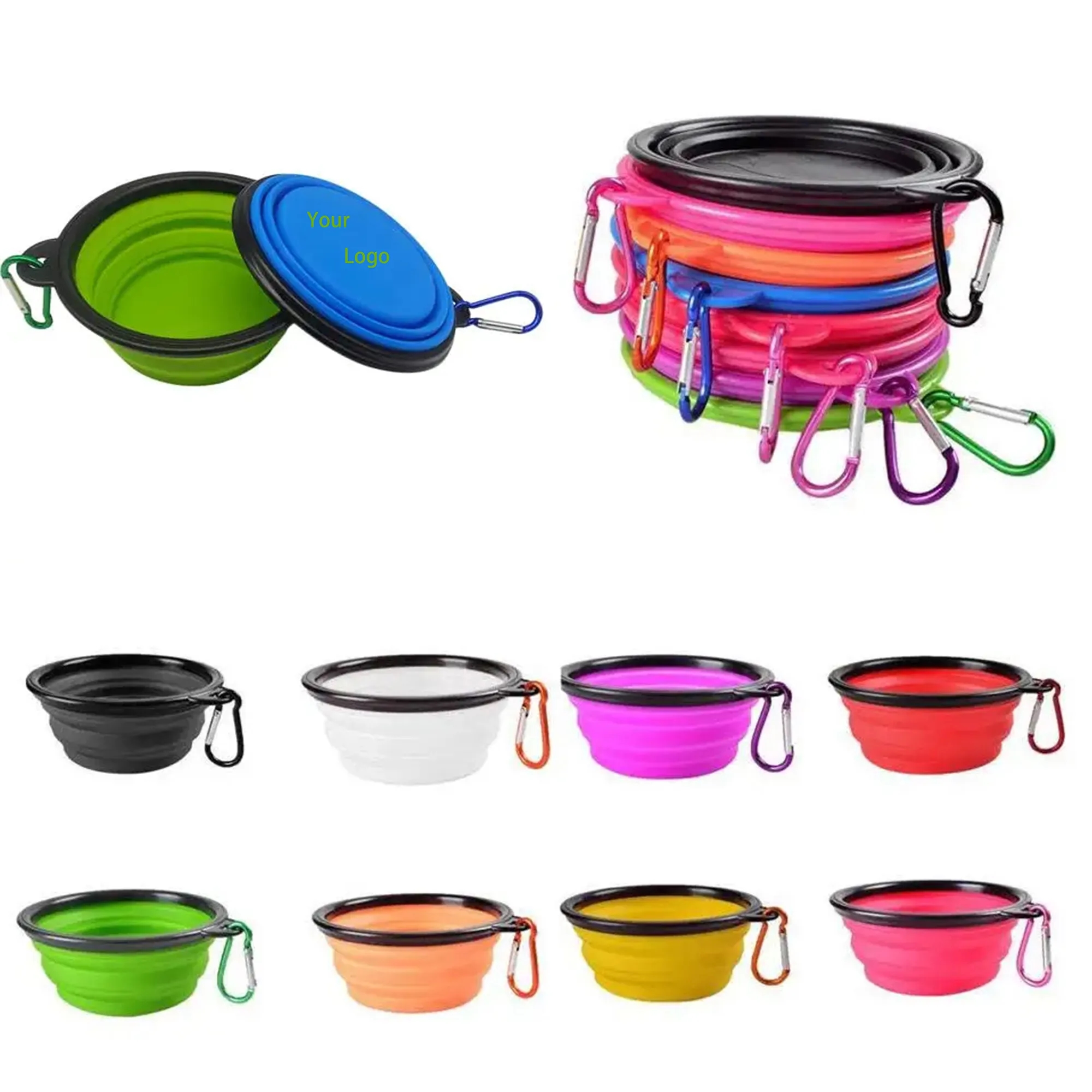 Collapsible Pet Bowl With Carabiner 1